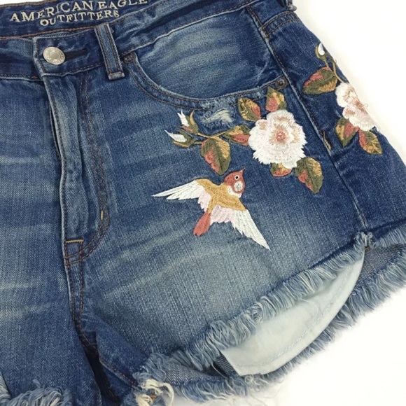 🚨American Eagle High Rise Jean Cut Off Shorts 6 - Picture 7 of 8